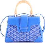 Pre-Owned Goyard Saigon Top Handle Bag Coated Canvas with Leather Mini