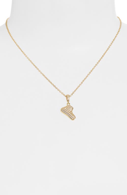 Leith Pavé Cz Sneaker Pendant Necklace In Gold