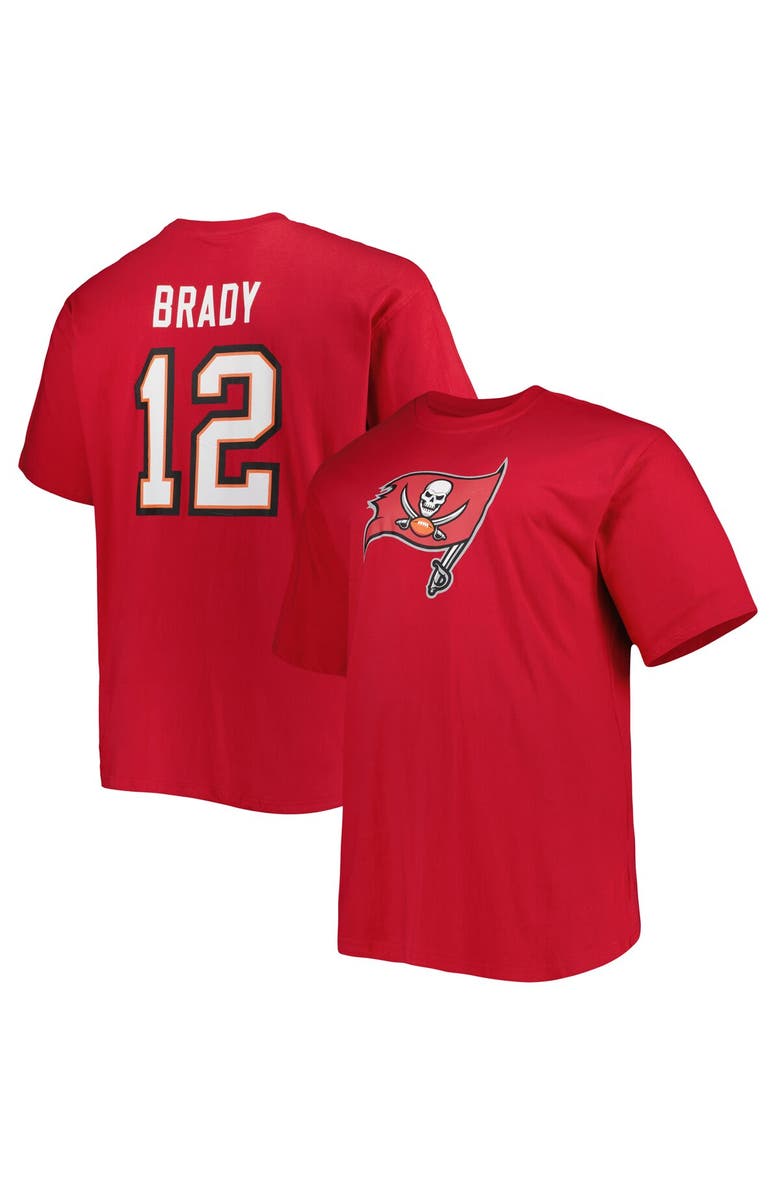 FANATICS Men's Fanatics Branded Tom Brady Red Tampa Bay Buccaneers Big & Tall Player Name & Number Logo T-Shirt, Main, color,