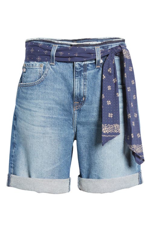 Ag Sloane Belted High Waist Denim Shorts In Venice Canal Belted