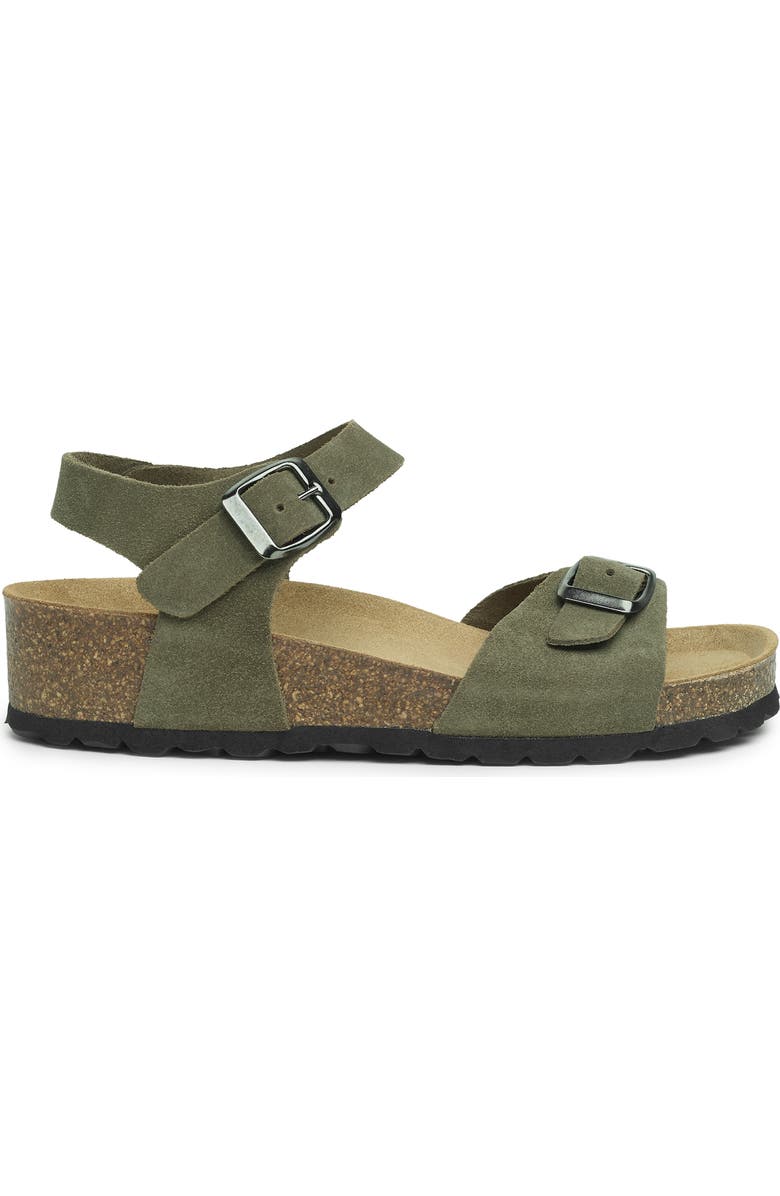 Celtic & Co. Low Wedge Dbl Buckle Sandal, Alternate, color, Olive