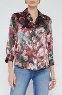 L'AGENCE Dani Floral Silk Button-Up Shirt
