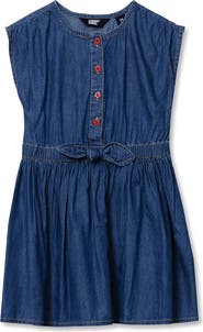 Lands' End Girls Short Sleeve Lightweight Denim Dress