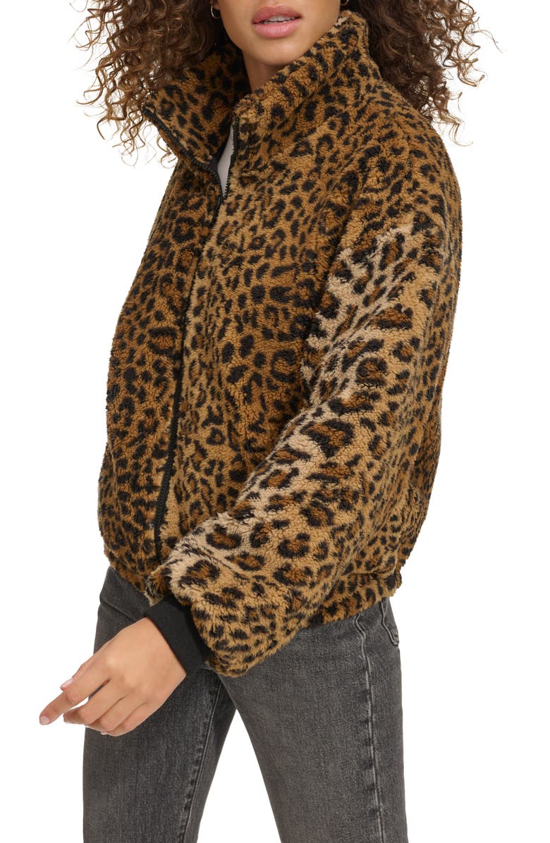 Levi's Zip Front Teddy Jacket, Alternate, color, Leopard
