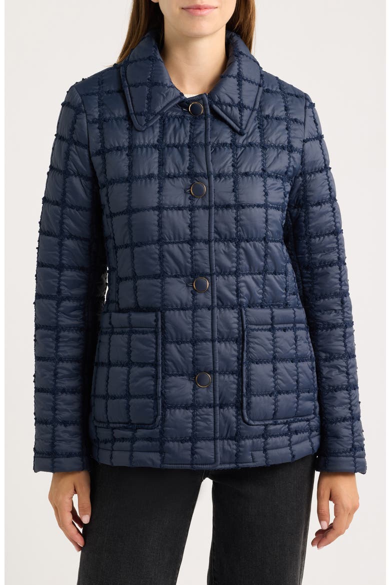 Quilted Barn Jacket, Alternate, color, NAVY