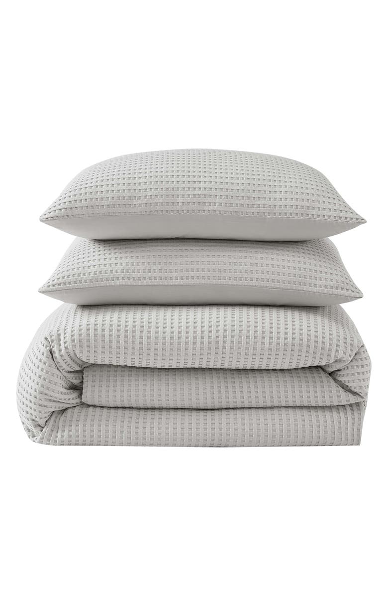 Kenneth Cole Waffle Comforter & Sham Set, Main, color, Grey