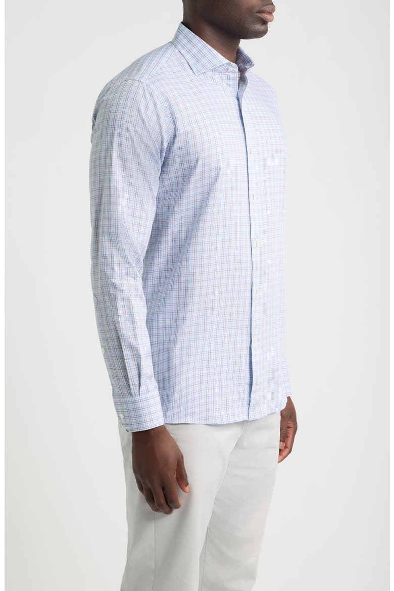 Crown Crafted Amos Plaid Cotton Sport Shirt, Alternate, color, WHITEHAVEN BLUE