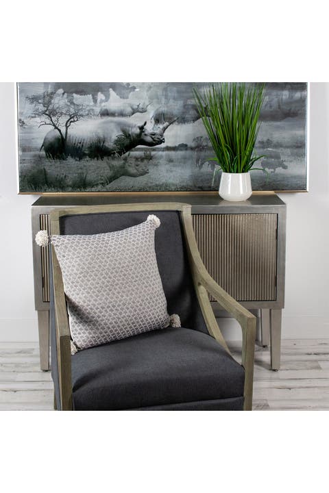 Allegro Transitional Ivory Throw Pillow