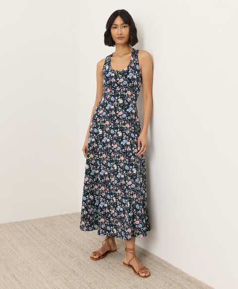 Fit & Flare Open Back Maxi Dress Made With Organic Cotton