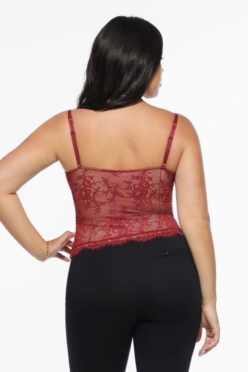 Popilush Shapewear Lace Contouring Camisole In Red