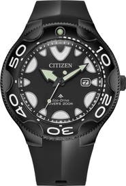 Citizen Promaster Dive Faux Leather Strap Watch, 46mm