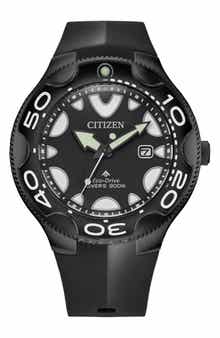 Citizen Promaster Dive Faux Leather Strap Watch, 46mm