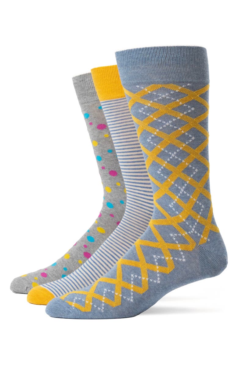 Lorenzo Uomo Assorted 3-Pack Crew Socks, Main, color,