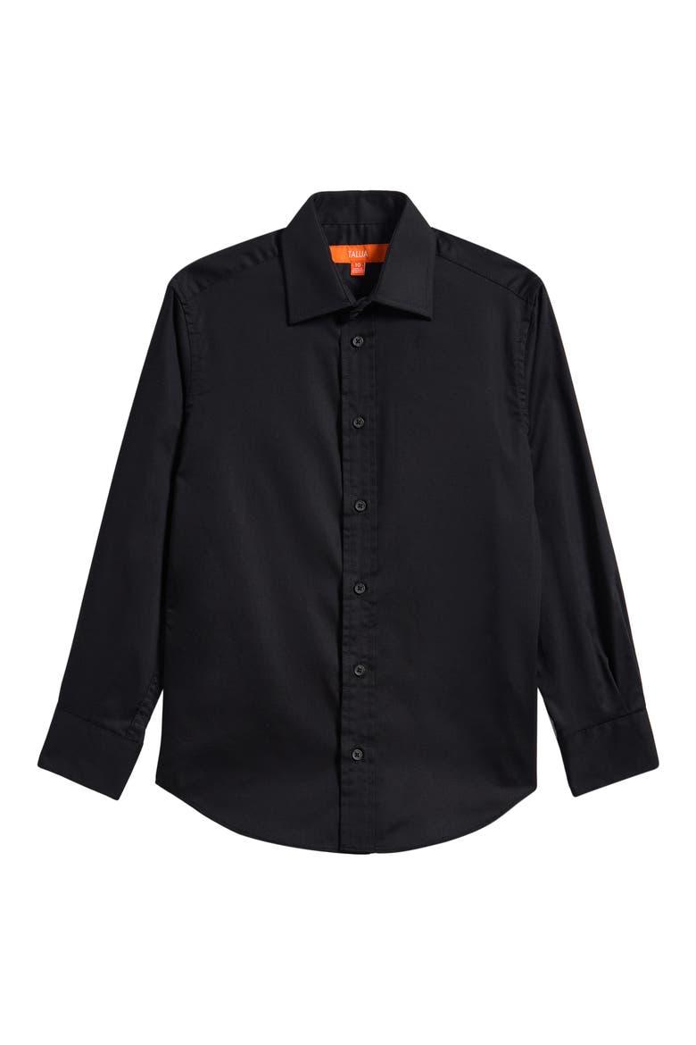 Kids' Solid Dress Shirt, Main, color, BLACK
