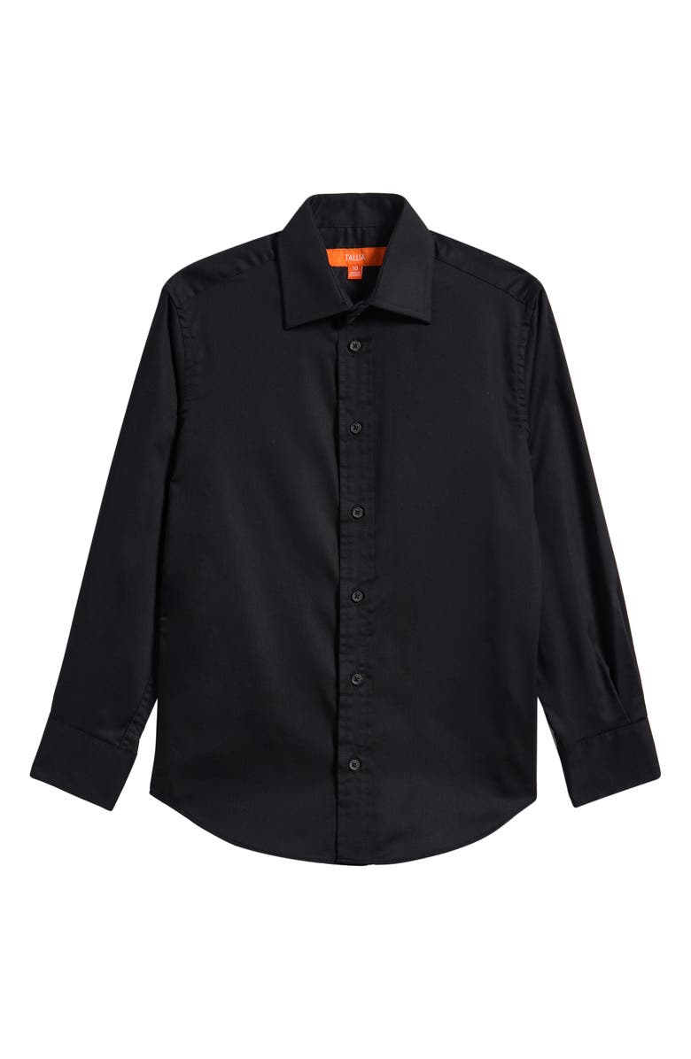 Tallia Kids' Solid Dress Shirt, Main, color, Black