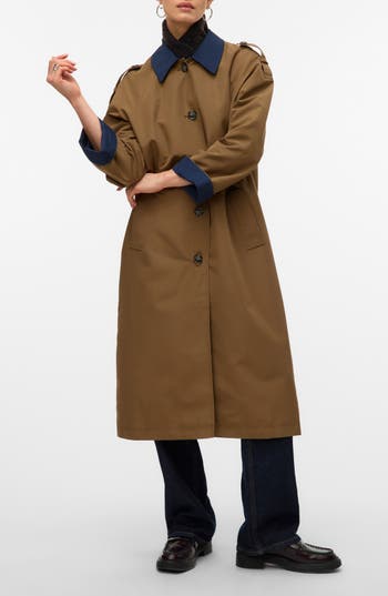 Vero Moda Lucia Maria Water Resistant Coat In Brown