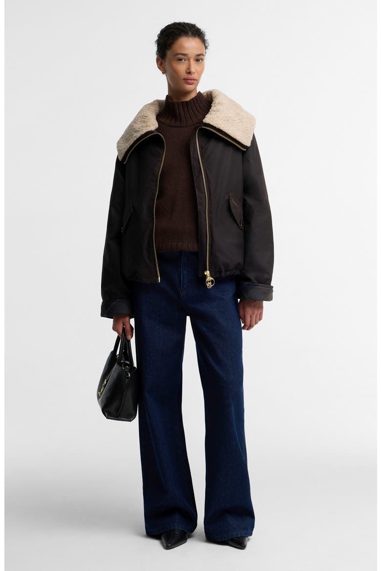 Mary Waxed Cotton Jacket with Faux Fur Collar, Alternate, color, RUSTIC/ SHADOW CLASSIC
