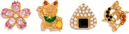 Girls Crew Tokyo Set of 4 Assorted Single Stud Earrings