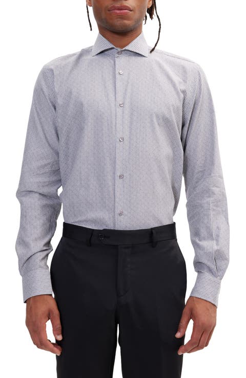 Dot French Placket Dress Shirt