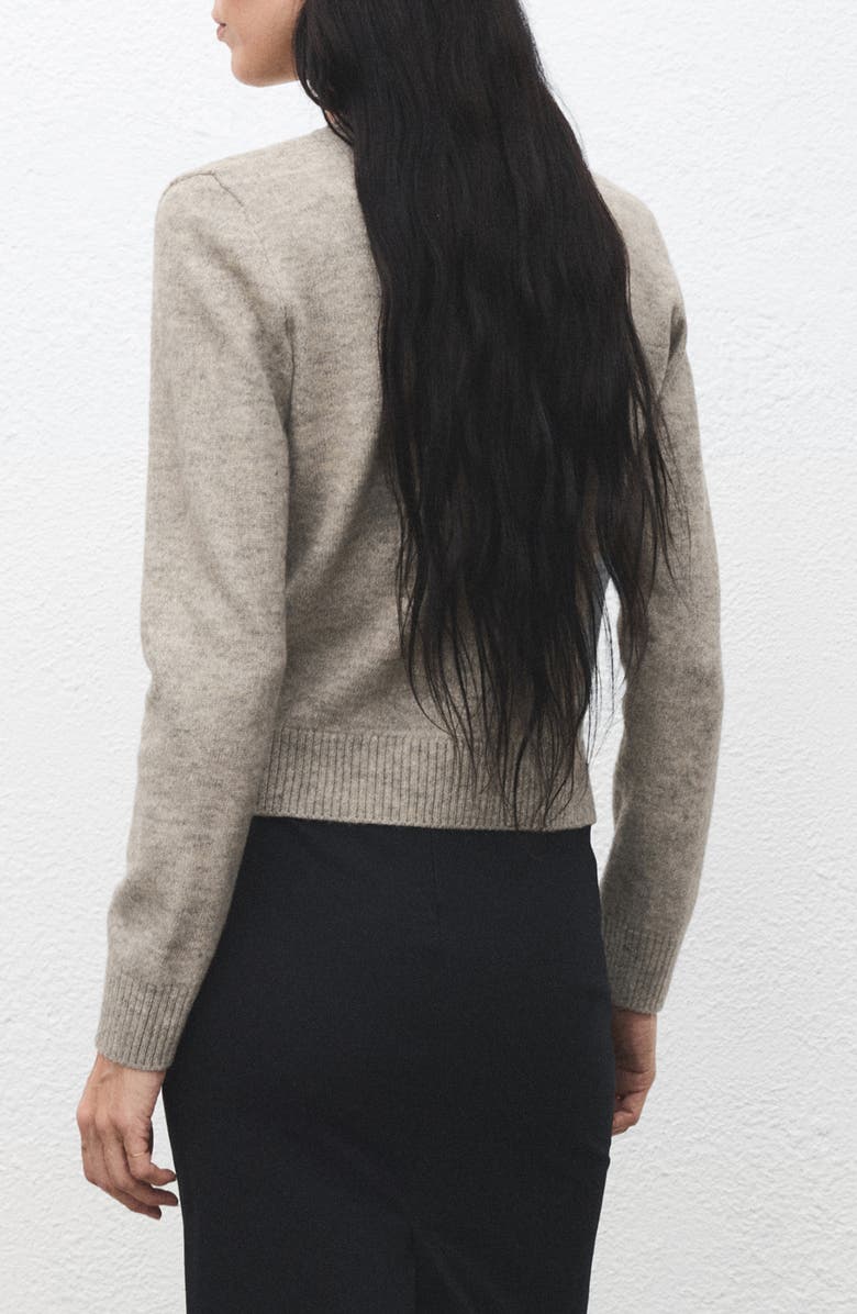 MANGO Crewneck Cardigan, Alternate, color, Light/ Pastel Grey