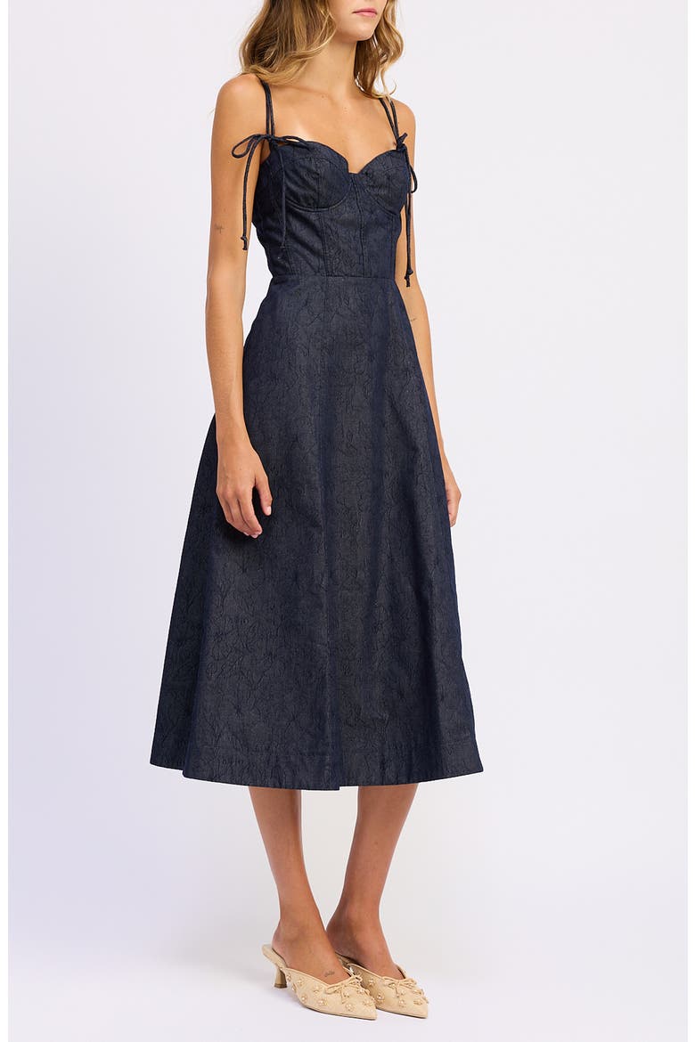 Darby Sweetheart Neck Midi Dress, Alternate, color, INDIGO