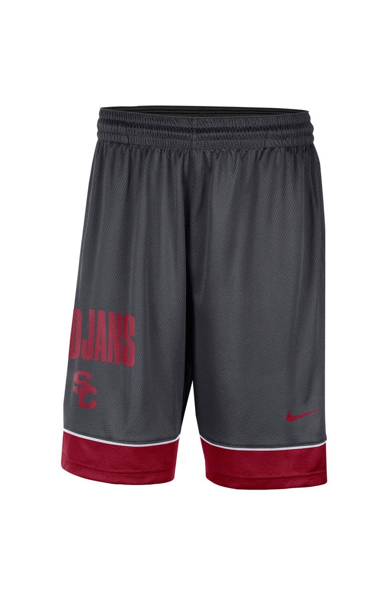 Nike Men's Nike Charcoal/Crimson USC Trojans Fast Break Performance Shorts, Alternate, color,