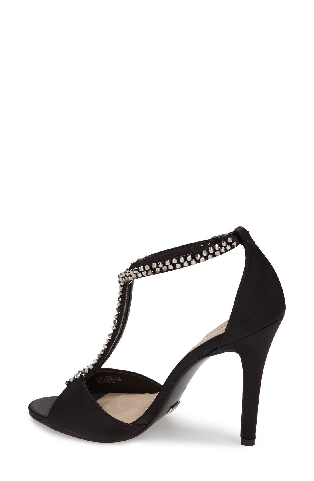 'Albunol' T-Strap Sandal, Alternate, color, BLACK