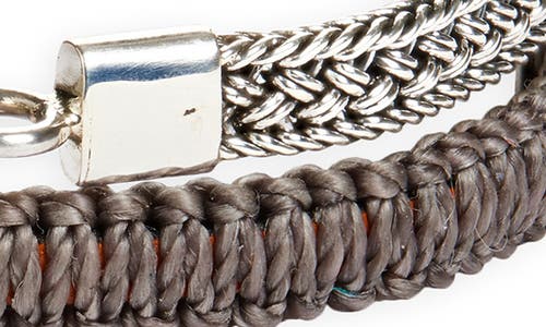 Caputo & Co Artisan Sterling Silver & Leather Macramé Double Wrap Bracelet In Grey Combo