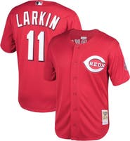 Mitchell & Ness Men's Mitchell & Ness Barry Larkin Red Cincinnati Throwback Reds Cooperstown Mesh Batting Practice Jersey