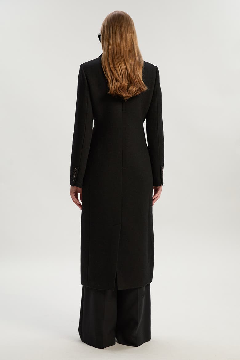Petite Double Breasted Midi Coat, Alternate, color, Black