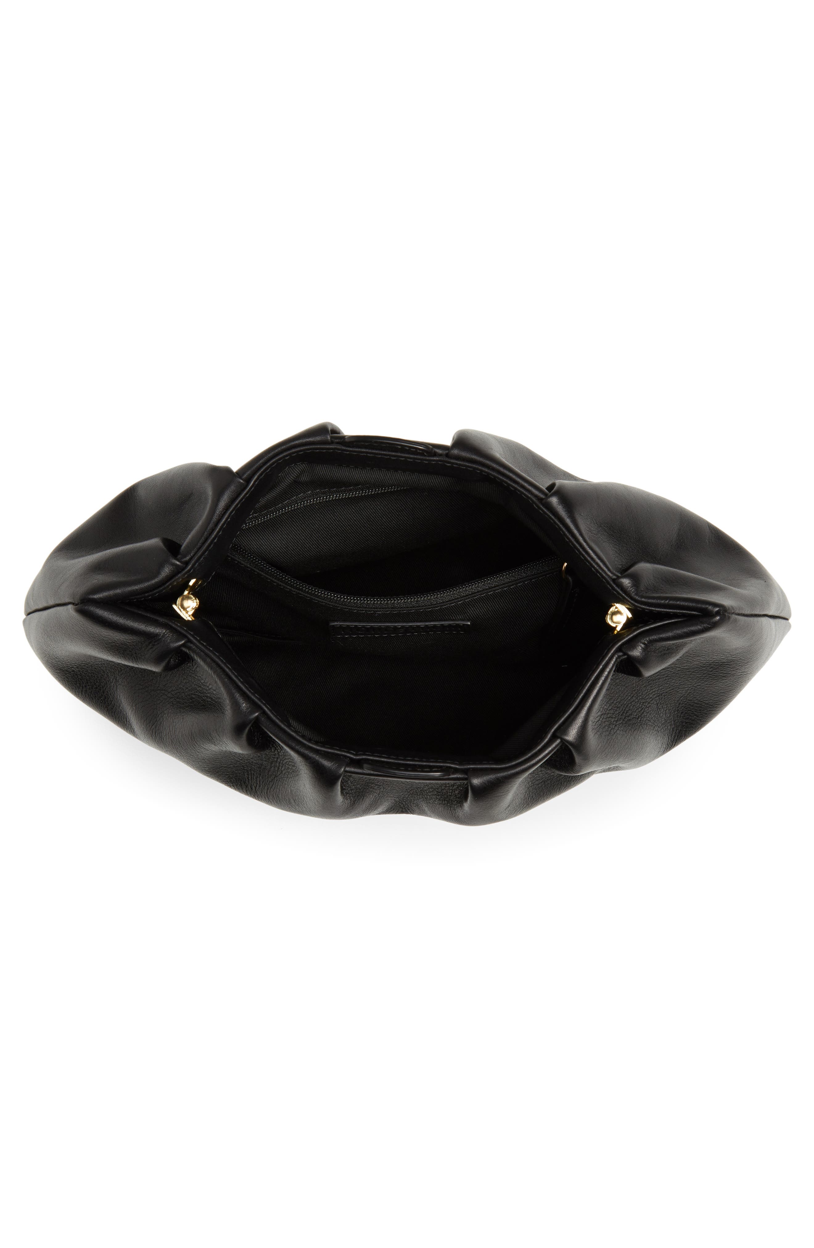 Adelaide Leather Clutch, Alternate, color, BLACK