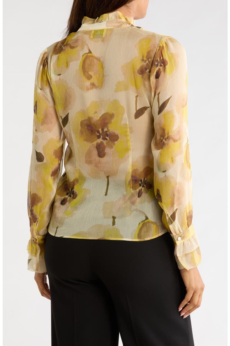 Ruffle Long Sleeve Top, Alternate, color, YELLOW FLORAL