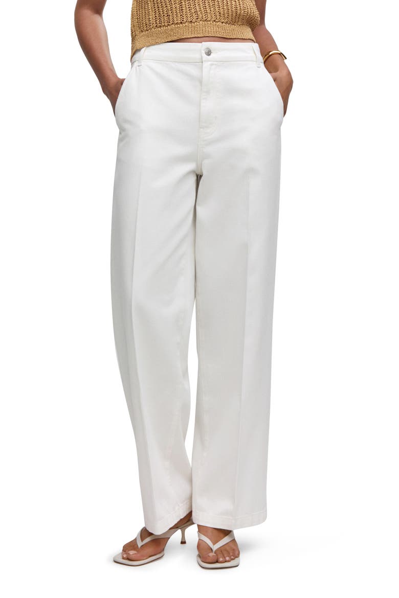 Low Rise Wide Leg Trouser Jeans, Main, color, WHITE