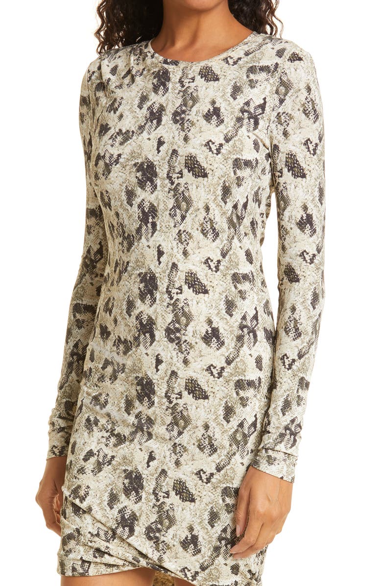 rag & bone Poppy Draped Mini Dress, Alternate, color, Tansnake