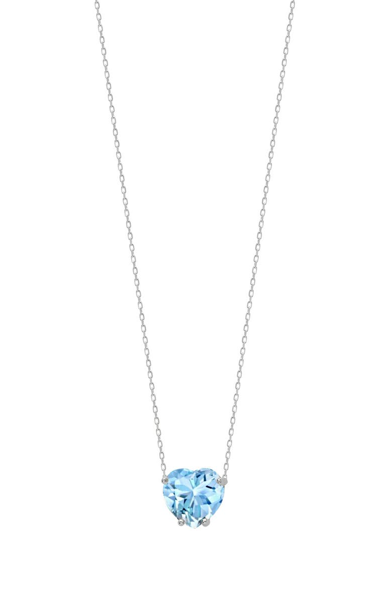 GABI RIELLE Cushion Heart Cut Aquamarine Pendant Necklace, Main, color, 