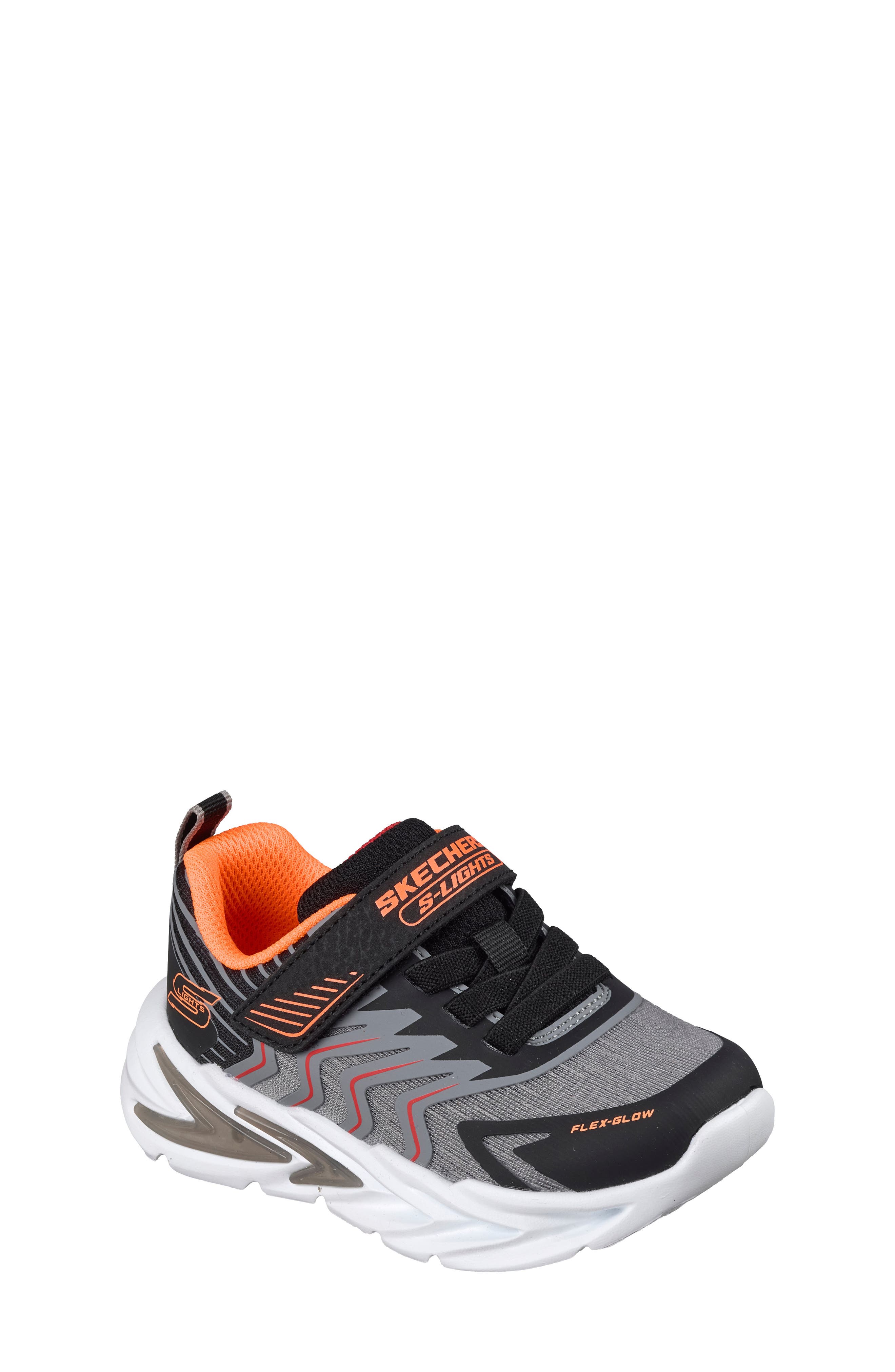 Kids' Flex Glow Ultra Prism Pacer Sneaker, Main, color, BLACK/ CHARCOAL