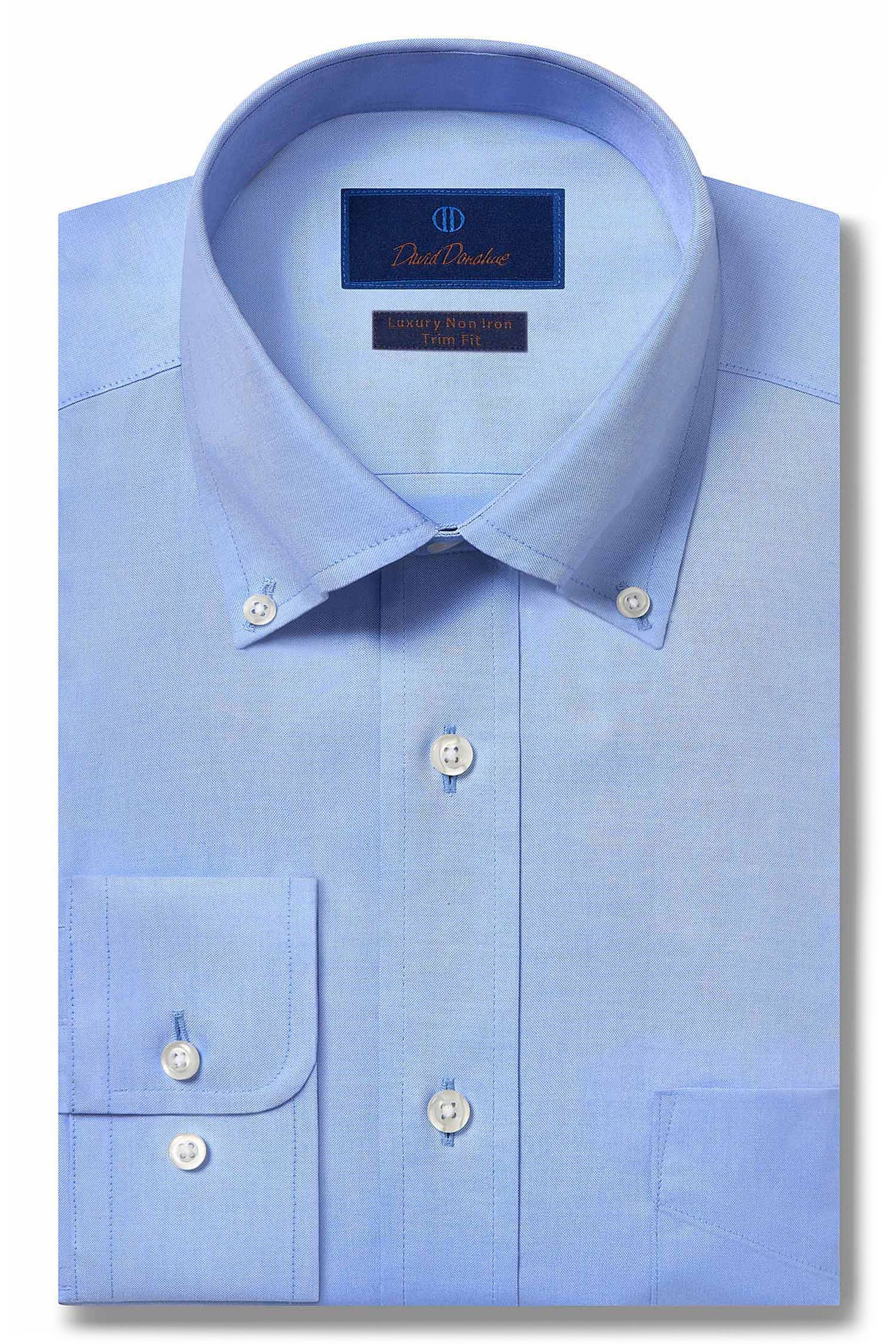Small Pinpoint David Donahue Trim Fit Pinpoint Oxford Non-Iron Dress Shirt (Men ...