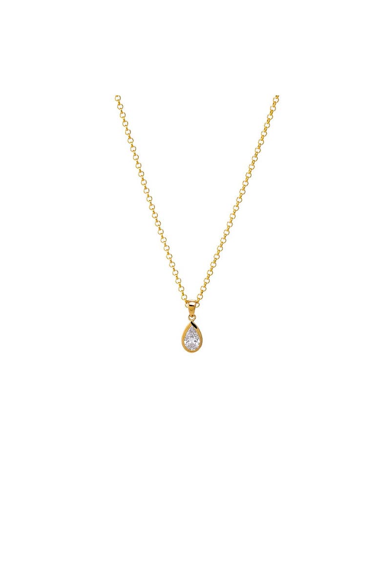 Lab Grown Diamond Pear Bezel Charm 14K, Main, color, 14K Gold - 16 Inch