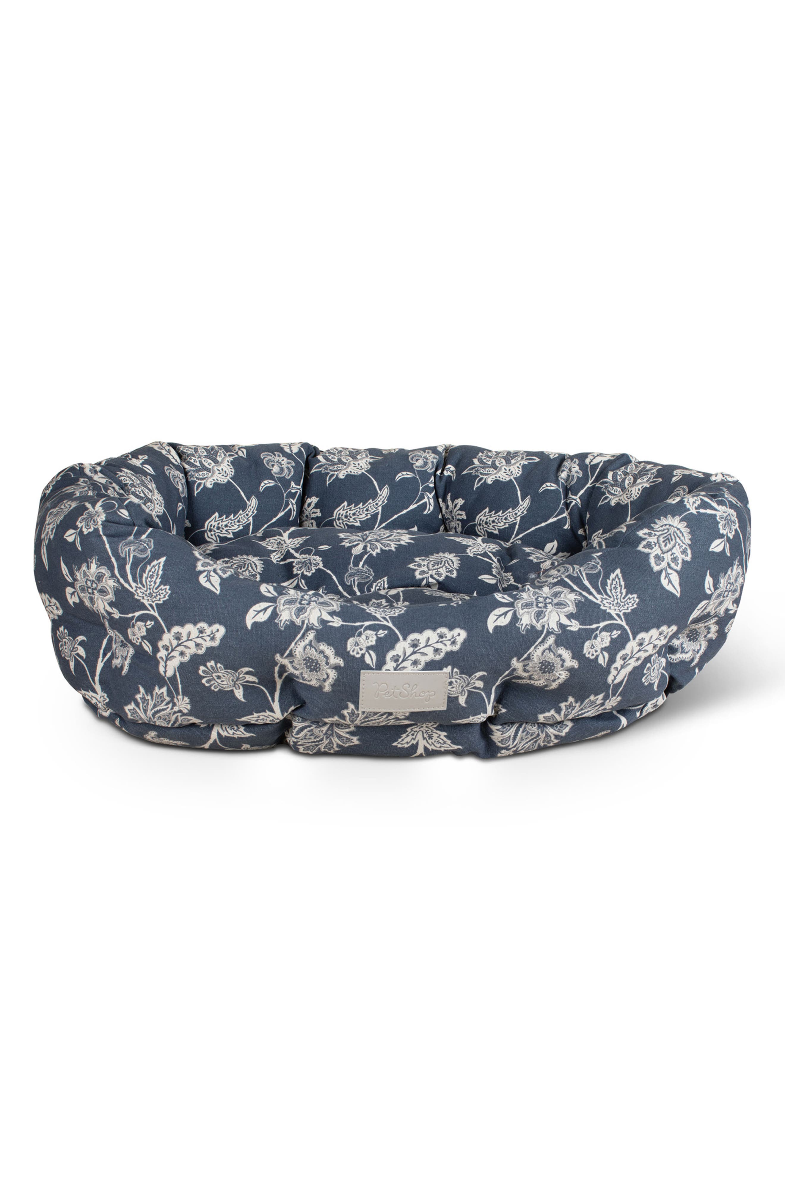 Fringe Studio Medium Canvas Round Cuddler Pet Bed in Blue 
