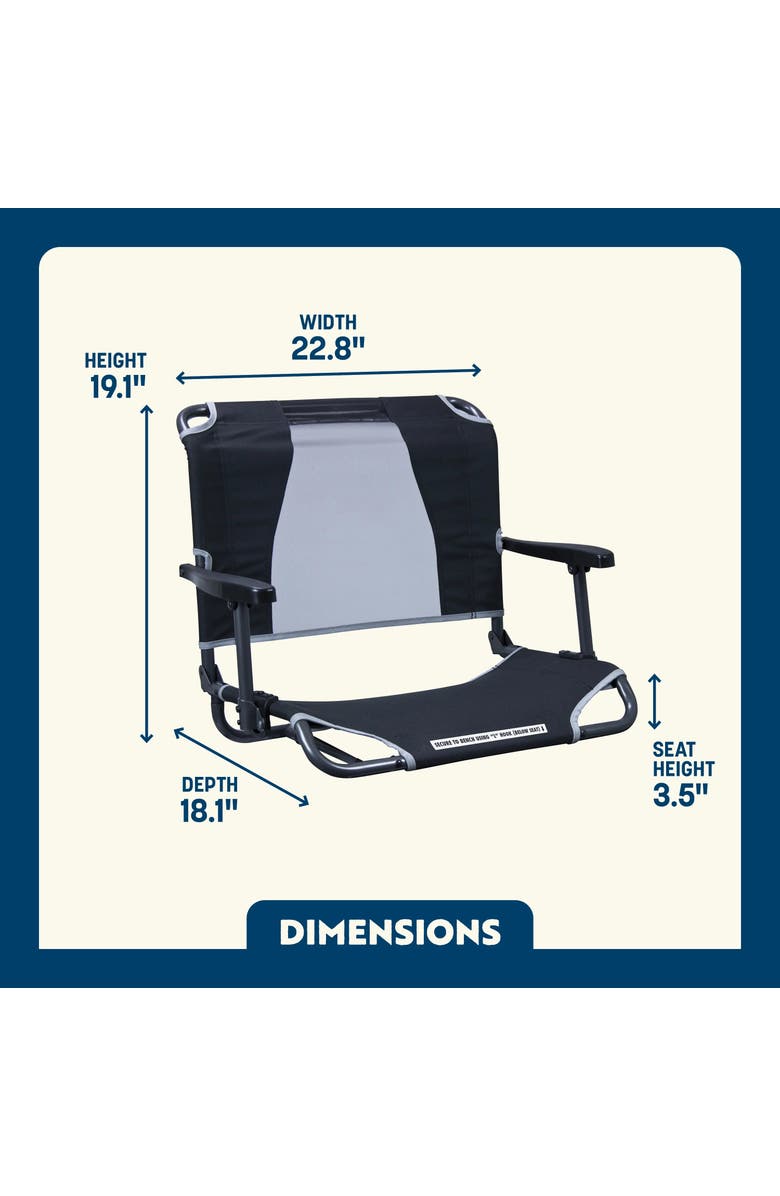 GCI Big Comfort Stadium Chair With Armrests, Alternate, color, Black