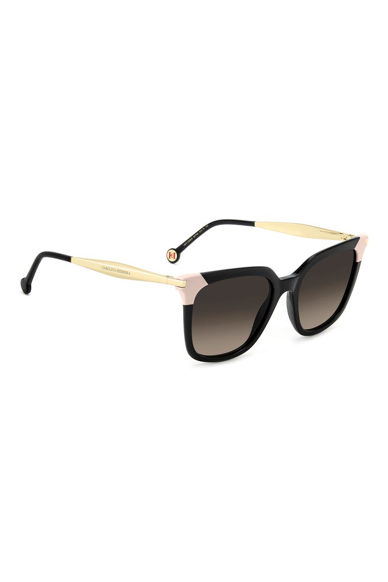 53mm Rectangular Sunglasses, Alternate, color, BLACK/ BROWN SF