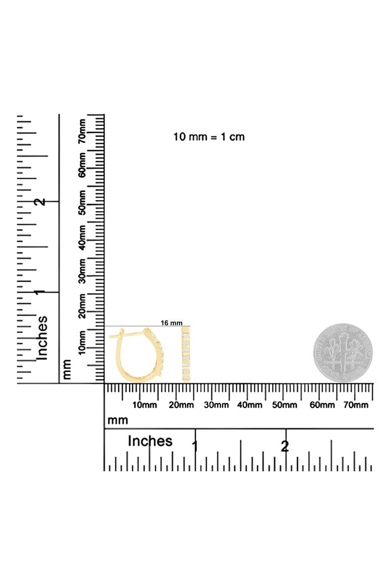 Haus of Brilliance 10K Yellow Gold Diamond Oblong Hinged Leverback Hoop Earrings, Alternate, color, Yellow