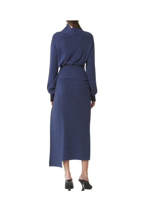 Lanvin Wool And Cashmere Midi Dress In Blue