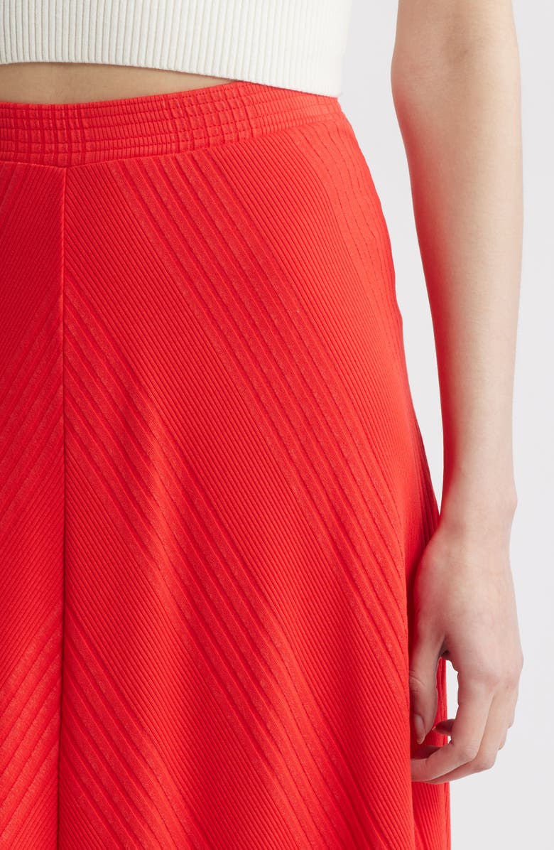 Wyeth Hart Chevron Knit Midi Skirt, Alternate, color, Red