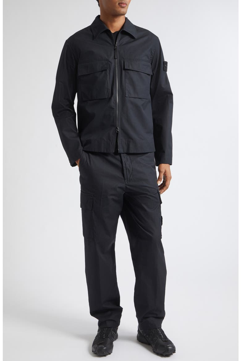 Cotton Overshirt, Alternate, color, V0029 BLACK