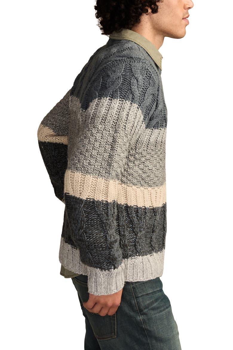 Cable Stitch Sweater, Alternate, color, TURBULENCE