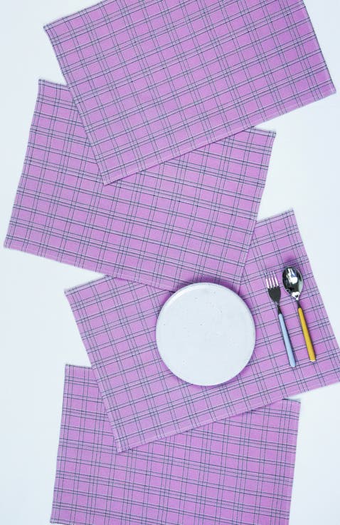Chiapas Handwoven Plaid Cotton Placemats, Set of 4