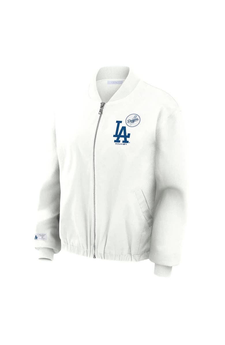WEAR by Erin Andrews Women's WEAR by Erin Andrews  White Los Angeles Dodgers Full-Zip Bomber Jacket, Alternate, color, White