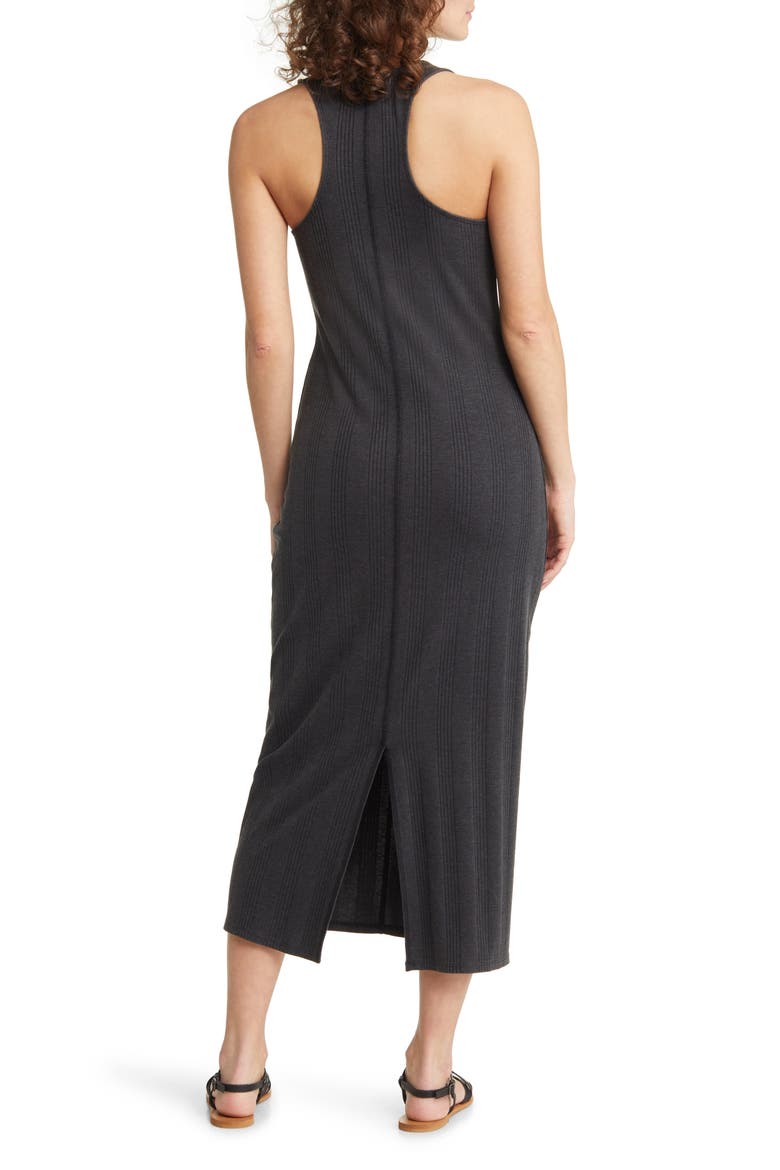 Rib Midi Tank Dress, Alternate, color, BLACK