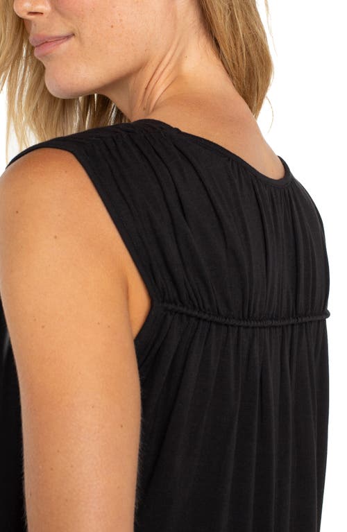 Liverpool Los Angeles Shirred Sleeveless Knit Top In Black